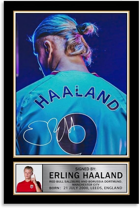 Erling Haaland Poster Soccer Stars Erling Haaland Poster (2) Posters for Bedroom Posters for Room Aesthetic 12x18inch(30x45cm) Unframe-style