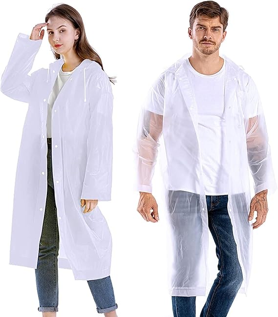Panço yağmurluk, üniseks, tekrar kullanılabilir, şeffaf, PEVA taşınabilir, su geçirmez yağmurluk, nefes alır, seyahat, yürüyüş, bisiklet ve kamp için