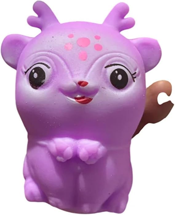 Geyik Squishy Oyuncak, 3+ Yaş, Pembe Krem Yeşil Mor, 10-12 cm, Pofuduk Esnek Malzeme, Sıkmalı Anti Stres