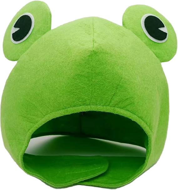 Frog Hat, Toad Hatwith Large Novelty Eyes, Frog Costume for Cosplay and Parties, Novelty Hat, Green Frog Headgear for Themed Events, Festive Celebrations and Social Media Content