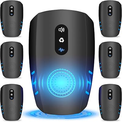 2026 Cvtayn Upgraded Ultrasonic Pest Repellent Indoor Insect Repeller, Pest Control, Repellent Roach, Mouse, Mosquito, Mice, Spider, Bugs, Ant, Rodent Repellent Ultrasonic Plug in,Black 6pack