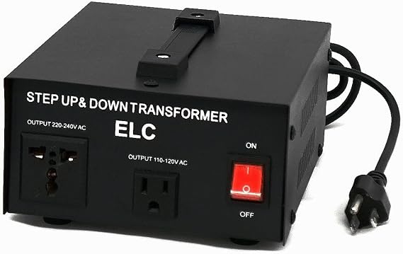 ELC T Series 1000 Watt Voltage Converter Transformer - Step Up/Down - 110v to 220v / 220v to 110v Power Converter - Circuit Breaker Protection, CE Certified