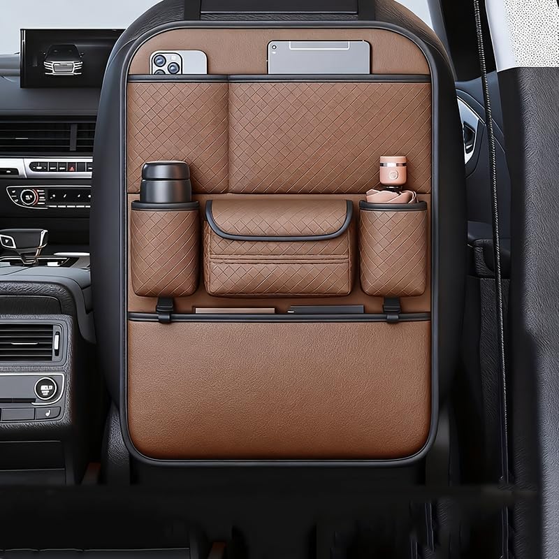 Car Seat Back Organizer, Multi-Pocket Car Rear Seat Organizer Accessories,compatible with Lexus RX 300 Mark Levinson SPORT GX,A-Brown