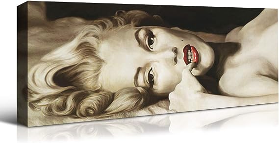 Denozer - Marilyn Monroe Framed Pictures Sexy Blond Girl Paintings American Movies Actress Artwork Prints on Canvas Wall Art Living Room House Decoration Gallery-Wrapped Ready to Hang - 40" x 20"
