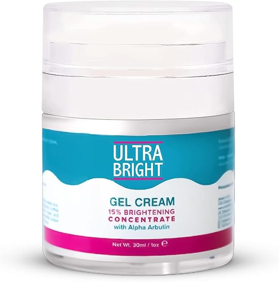 ULTRA BRIGHT Skin Brightening Gel Cream - 1 fl oz / 30 ml - Hydrating & Moisturizing Cream to Even Out Skin Tone - Boost Skin Radiance and Improves skin texture with Alpha Arbutin & Glycerin