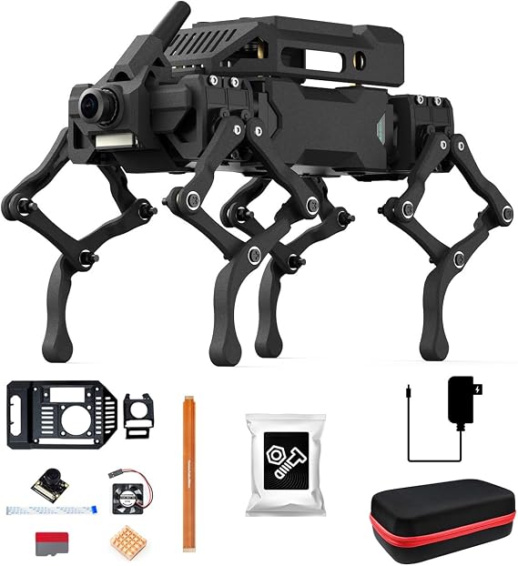 Waveshare WAVEGO Pro 12-DOF Bionic Dog-Like Robot, Open Source for ESP32 and Raspberry Pi, Supports ESP-Now Host-Sub Control Mode, Bundle with Raspberry Pi Extension Pack
