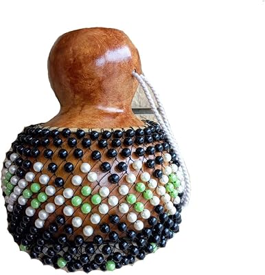Black white and green beaded instrument, Abe instrument, Latin Instrument, Musician gifts, Rhythm instrument, Valentines day gift