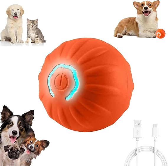 Smart Jumping Ball for Dogs,Smart Jumping Ball Dog Toy,Shaky Balls Toy for Dogs,Vibrating D og Balls,Bouncing B All for D ogs, for Small Medium Large Dog (Orange)