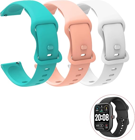 Compatible with IDW20 Smartwatch Bands, Lamshaw Classic Watch Bands 22mm Soft Silicone Bands Bracelet Sports Strap for Men & Women Compatible with Faweio IDW20/TMHAI IDW20/Yoever IDW20 Smartwatch-1.91