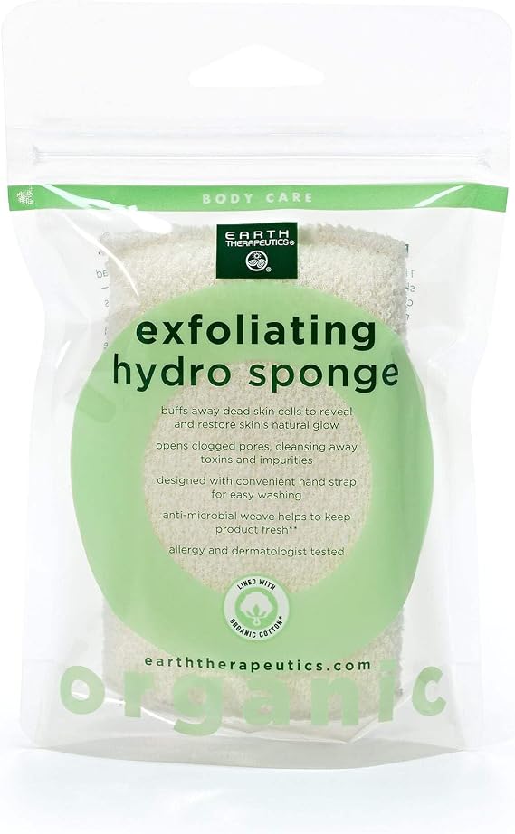 Earth Therapeutics Cotton Exfoliating Hydro Sponge - Rectangular