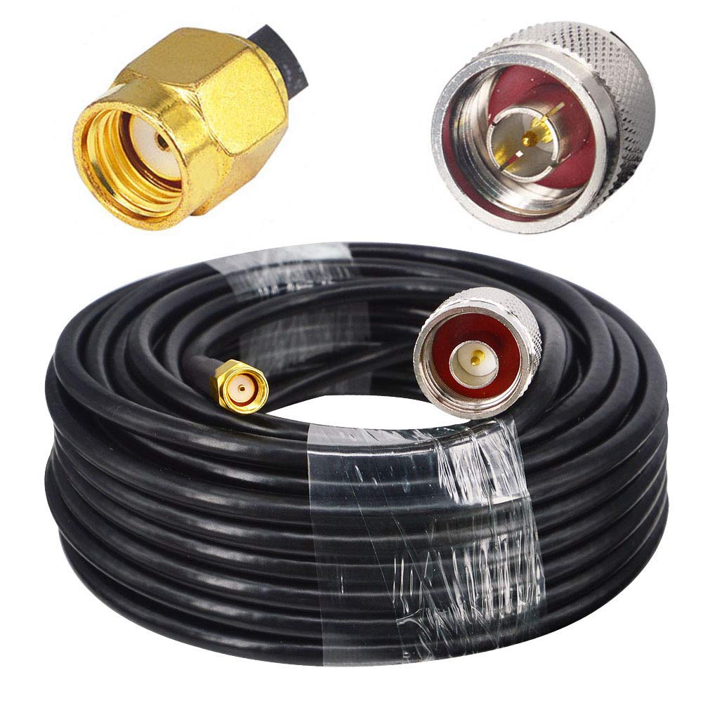 N Male to RP-SMA Male Lora Antenna Cable Reverse SMA N Male Pigtail 10M Low Loss for Receiver,3G4GLTEGPSHotspotWiFi RouterWiFi Extenderto Antenna