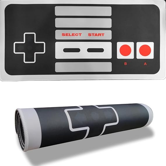 NBCP Large Retro Gaming Mouse Pad, 23.6" x 11.8" Extended Desk Mat, Switch 2 Style