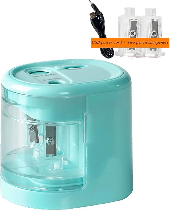 Electric Pencil Sharpener, Anlem Pencil Sharpener Automatic for 2B and Colored Pencil USB or Battery Operated Kids Safety for School Classroom, Home, Office, Studio (Blue)