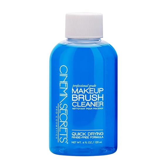 Cinema Secrets Original Blue Vanilla Makeup Brush Cleaner Solution - Professional Cleanser for Makeup Brushes - Quick-Drying, Rinse-Free Formula - Removes Stubborn Waterproof Make Up (4 fl oz)