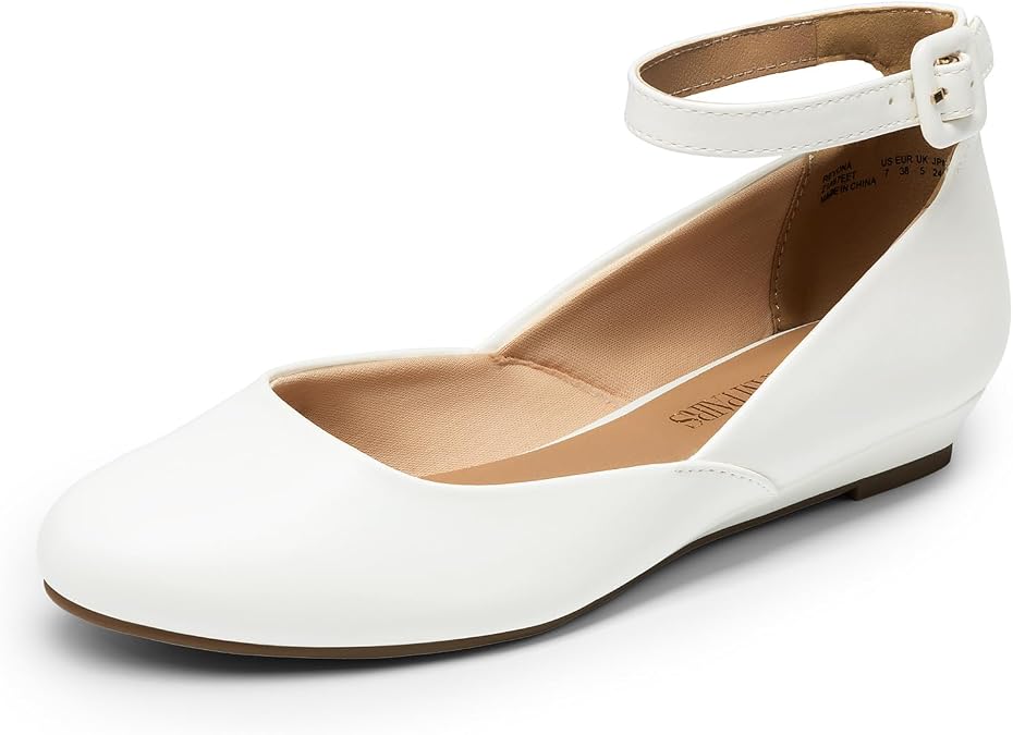 DREAM PAIRS Women's Dress Flats Ballet Low Wedge