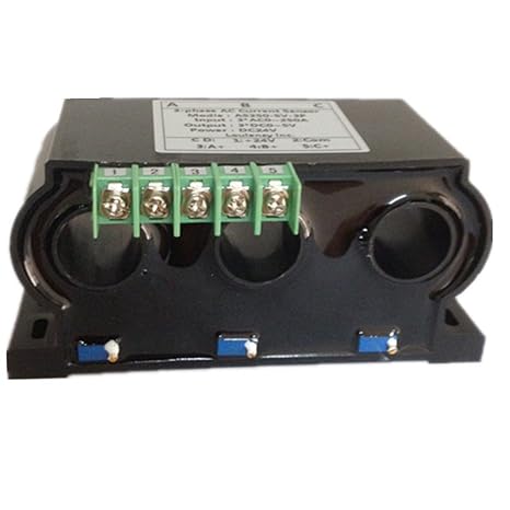 3-Phase AC Current Sensor Transducer Transformer Transmitter with 3 Element 0-50A AC Output 0-10V DC