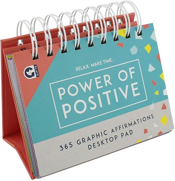 Ginger Fox 365 Days of Positive Affirmation | Desk Flip Pad | Relax & Make Time Daily Inspirational Quotes | Bright Work Gift of Self-Empowerment & Optimistic Thinking | Gift Idea
