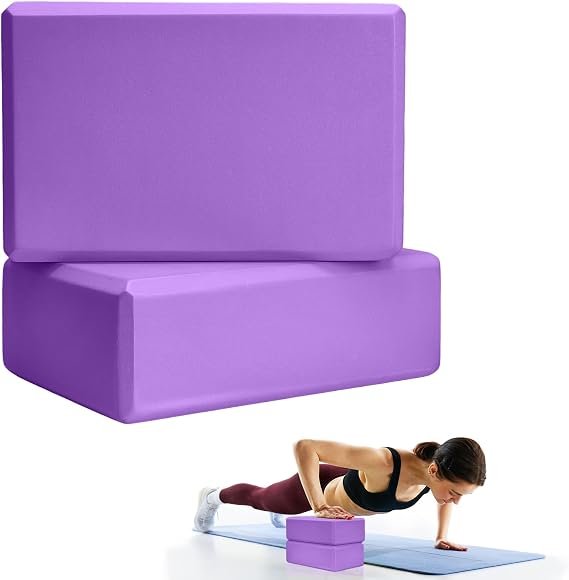 Septo 2 Pcs Yoga Blocks, 9x6x3 Inch Foam Blocks for Pilates