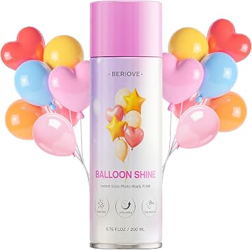 Balloon Shine Spray for Party: Fast-Drying Non-Greasy Polish for Latex Balloons - Long Lasting High Gloss & Glow for Birthday Wedding Party Decorations, 6.76 oz
