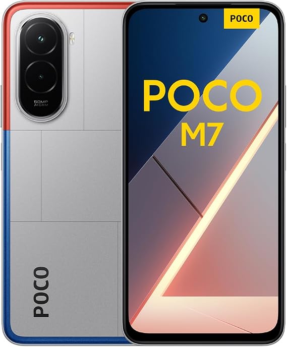 XIAOMI POCO M7 Smartphone 6+128GB Sliver 7000mAh 6.9" FHD+ 144Hz Display | 144Hz 9-Level Adaptive Refresh Rate, Snapdragon 685, Powerful Snapdragon 685 Processor, 50MP AI Dual Camera