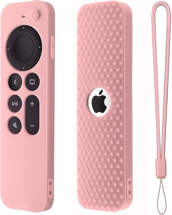 Silicone Case for Apple TV Siri Remote 3rd Gen Protective Cover Compatible with Apple TV 4K 2nd Gen 2021 (Pink)