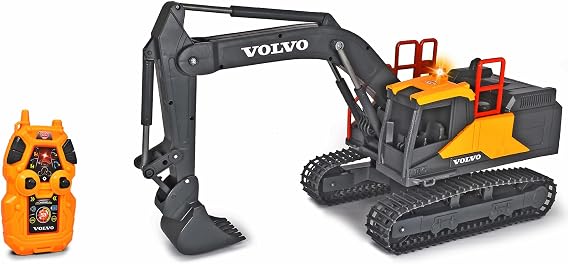 Dickie, 203729018, RC Volvo Madencilik Ekskavatörü, Uzaktan Kumandalı, Hareketli Kabin ve Kürek, Ekskavatör, Işık ve Ses Efektli, 60 cm Uzunluğunda, RC Volvo Mining Excavator