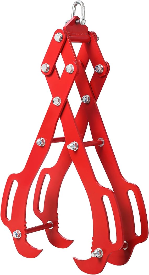GarveeLife 36 in Log Lifting Tongs with 4 Claw Timber, Heavy Duty Logging Grabbler, Anti-Slip Wooden Tongs, Steel Log Lifting Tongs for Tractors, Skidders, Firewood, Lumber Skidding Grabber