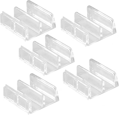 5 PCS Clear Plastic Sliding Shower Door Bottom Guide M6059,12 Channels,Snap-in Design,Double-Sided Adhesive Backing