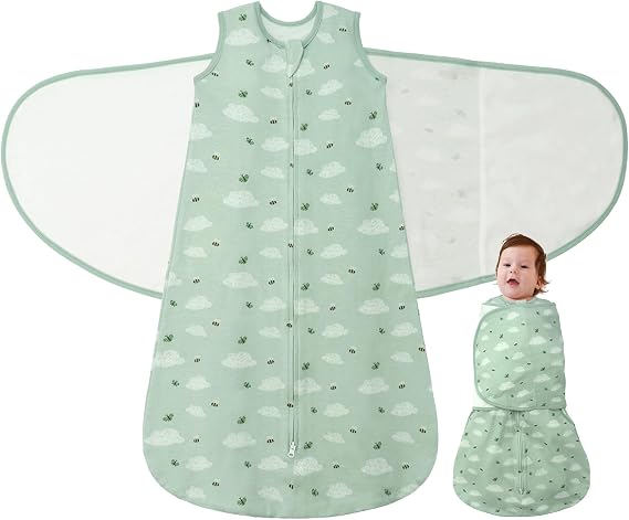 Baby Swaddle Sleep Sack, 1.0 Tog New-Parent-Friendly Swaddle for Newborns & infant 0-6 Months Baby Wearable Blanket Reduce Startle Reflex, Newborn Boys Girls Registry Essentials