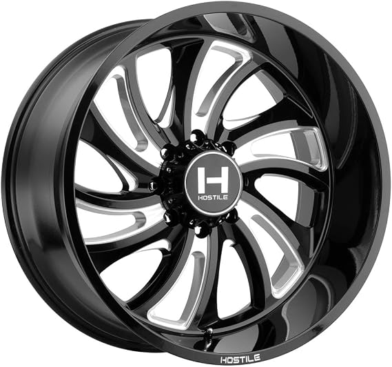 Hostile H118 Demon 22x12 6x5.5" -48mm Black/Milled Wheel Rim 22" Inch H118-2212655046B
