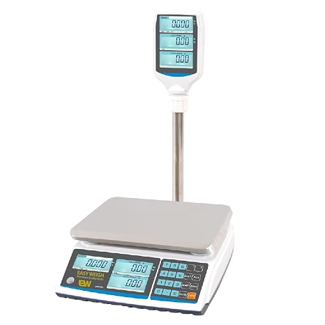 Aquos ZTP Price Computing Scale Class III NTEP Legal for Trade, Commercial Digital Scale with LCD Backlit Display & Stainless Steel Platter, Retail Grocery Scale (30lbs Pole Model)