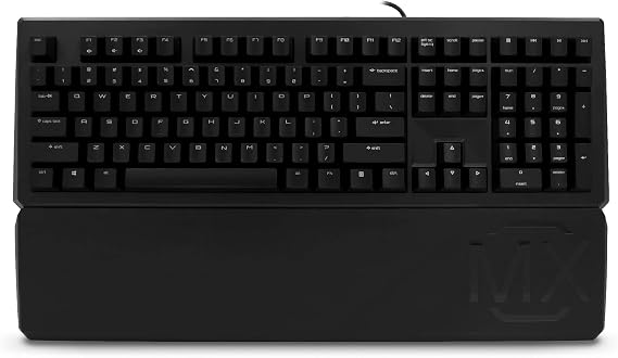 CHERRY MX 1.0 Wired Mechanical Keyboard with MX Red Silent Switches - with Palm Rest for Ergonomic Quiet Typing Experience. Full Size with Number Pad