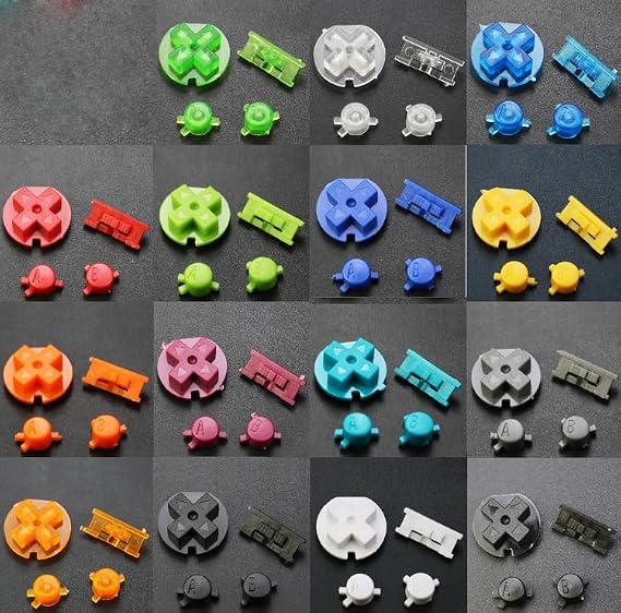 A B Control Button D-Pads Power ON Off Buttons Keypads for Gameboy Color GBC Button (Green)