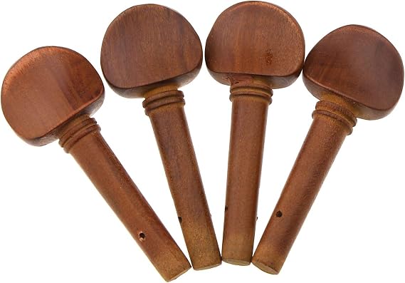 OTOTEC 4pcs Violin Fiddle Tuning Peg Set 4/4 Size Wooden Replacement Jujube Wood