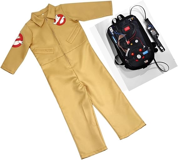 Ghostbuster Outfits Costume with Protons Pack Accessory, Jumpsuit Halloween Cosplay Costumes Outfits