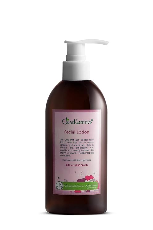 Just Nutritive Facial Lotion | Best Facial Lotion for All Skin Types | Skin Loving Ingredients | Face Moisturizer | Gentle Formula | Rich With Natural ingredients 8 fl oz