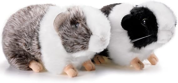 Aoriher 2 Pcs Cute Guinea Pig Stuffed Animal 8 Inch Soft Guinea Pig Plush Toys Nice Gift for Boys Girls Christmas Birthday Themed Party Supplies(Black, Gray)