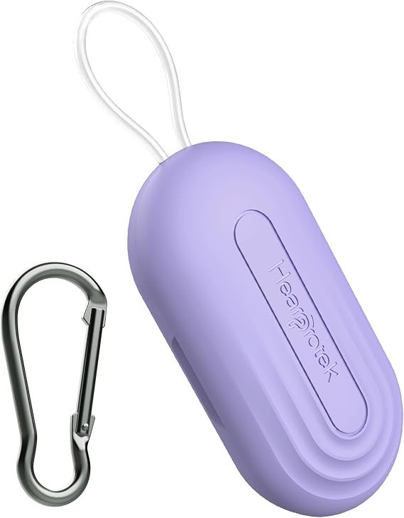 Hearprotek Earplug Cases, Portable Earplug Holder, Mini Storage Case Earbud Plug Organizer Ear Plug Case Durable Small Carrying Case for Travel, Business Trip Purple