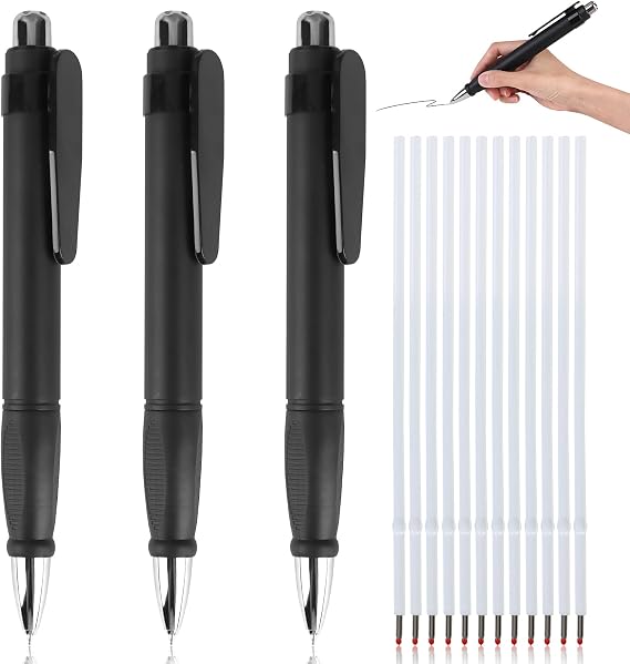 Cncedi 3PCS Extra Large Ballpoint Pens, Wide Grip Big Fat Pen with 12 Refills Weighted Pen Easy Grip Jumbo Pens Black Ink for Big Hands, Arthritis And Elderly Comfortable Writing(1.0mm)