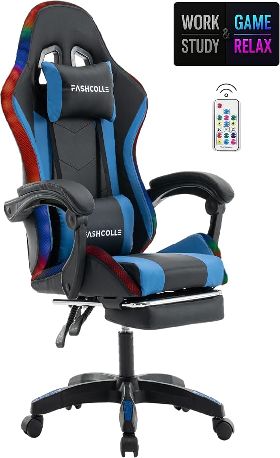 Blue Star Illuminated - Player Chair Blue-black With Massage
