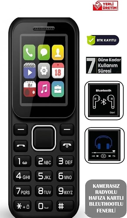 Kamerasız Tuşlu Telefon Asker Telefonu Radyo Mp3 Fenerli Bluetooth Yaşlı Telefonu Öğrenci Telefonu