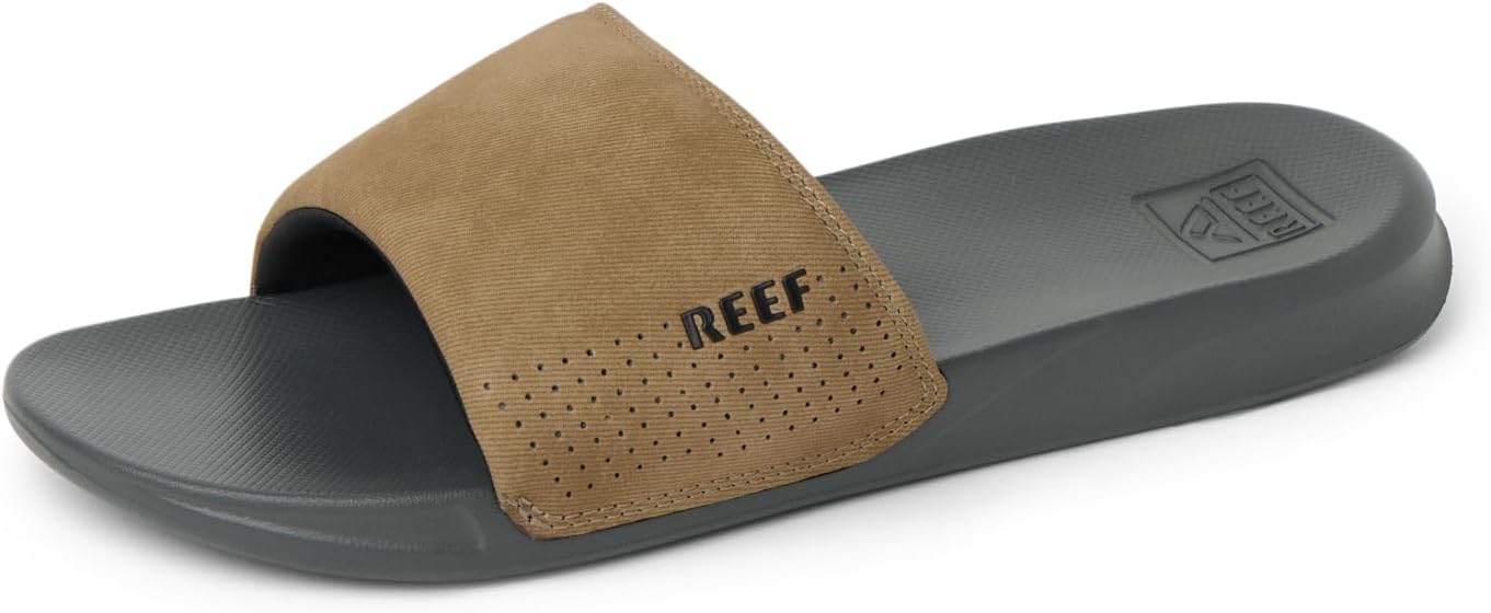 Reef Men's One Slide Flip Flop Sandal Grey Tan