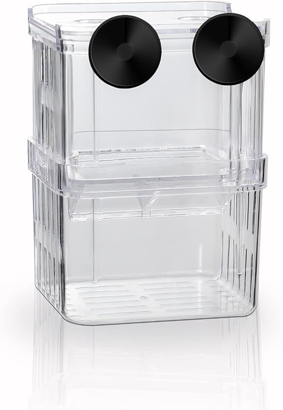 Breeding Box for Fish Tank, Aquarium Hatchery Incubator Breeder Box, Isolation Divider Hatching Boxes for Small Baby Fishes Shrimp Clownfish and Guppy(7.9x6.9x10.8 cm)