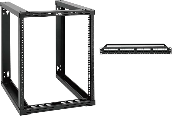 Tecmojo 12U Wall Mount Rack & 24 Port Patch Panel