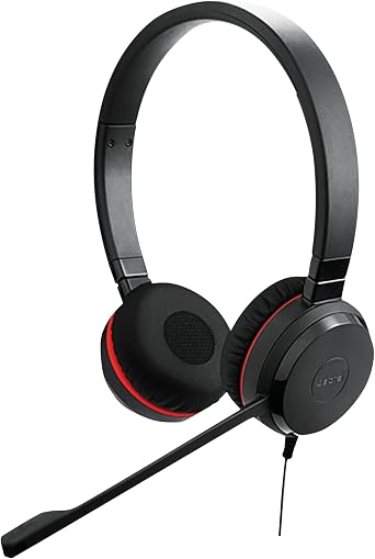 Jabra Evolve 20 UC Stereo Headset   Unified Communications Headphones for VoIP Softphone with Passive Noise Cancellation microphone   USB-A Cable with Controller   Black