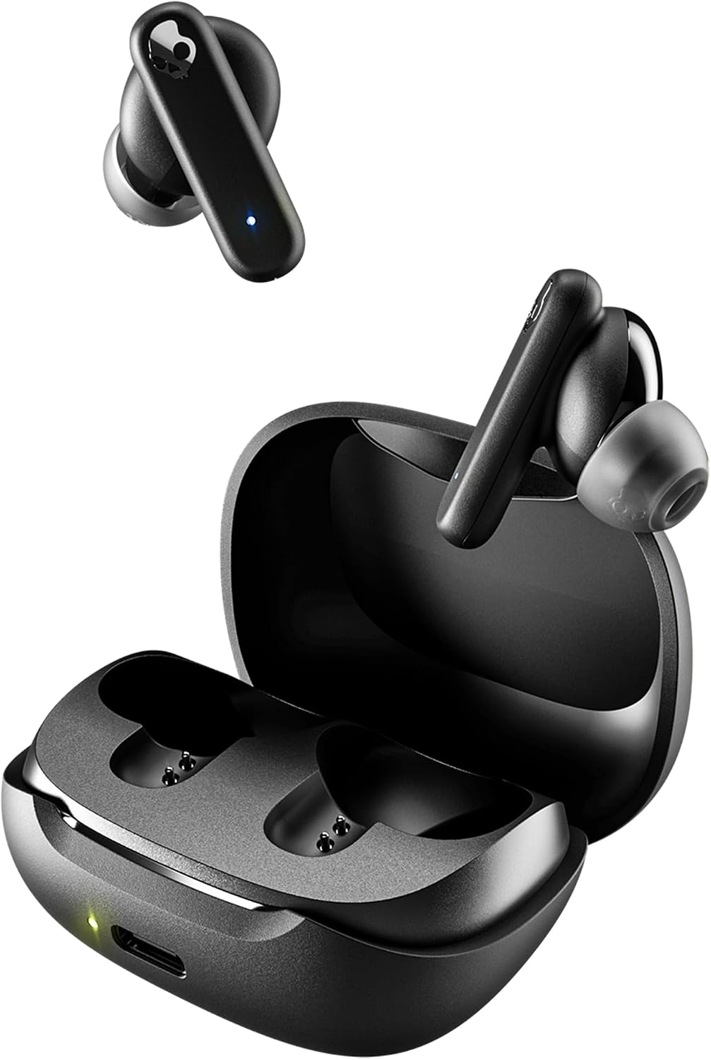 Skullcandy Official Store Smokin Buds Wireless Earbuds Bluetooth 5.2 with Mic, Heavy Bass Model, Up to 20 Hours Playtime, IPX4 Waterproof, Compact with Original Sticker Black