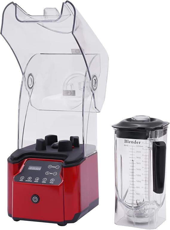 2.2L Automatic Smoothie Machine with Tamper, 2200W 8 Gears Commercial Smoothie Blender with Smart Control Screen, Portable Juicer Blender for Homes or Restaurants with Smoothies, Ice Cream