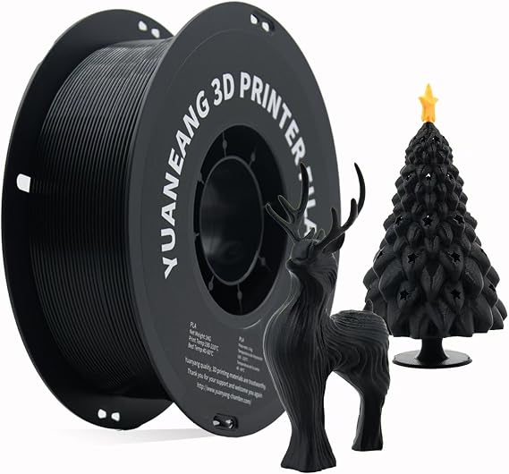 PLA 3D Printer Filament, Dimensional Accuracy +/- 0.02 mm, 1 kg Spool(2.2lbs), 1.75 mm,Black