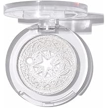 Star Embossed Highlighter Powder – 2 Shades Available, Fine Shimmer Brightening, Creates Natural 3D Dewy Skin Glow, Portable Compact Design (C01)