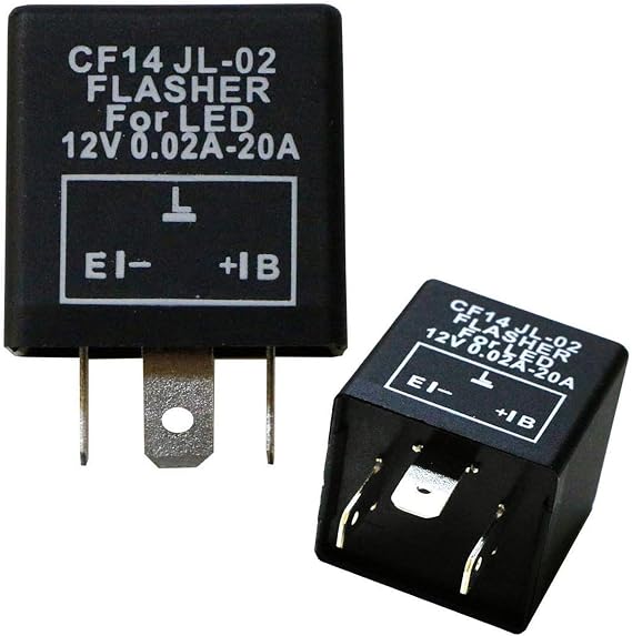 iJDMTOY 3-Pin CF14 EP35 Electronic LED Flasher Relay As LED Related Turn Signal Bulbs Hyper Flash Fix
